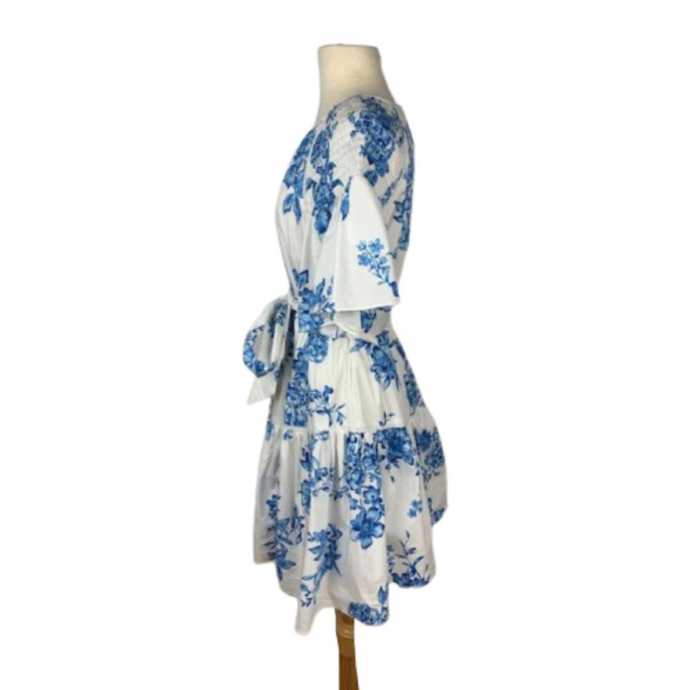 *SOLD* Rachel Parcell Blue Floral Ruffle Dress XL - Picture 5 of 6